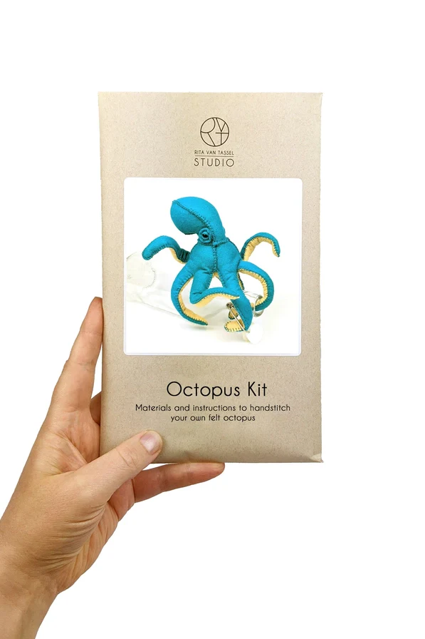 Octopus Hand Stitching Felt Kit - Blue - Image 2