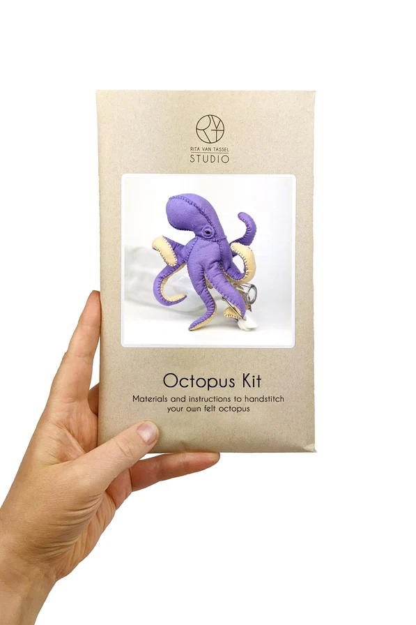 Octopus Hand Stitching Felt Kit - Purple - Image 2
