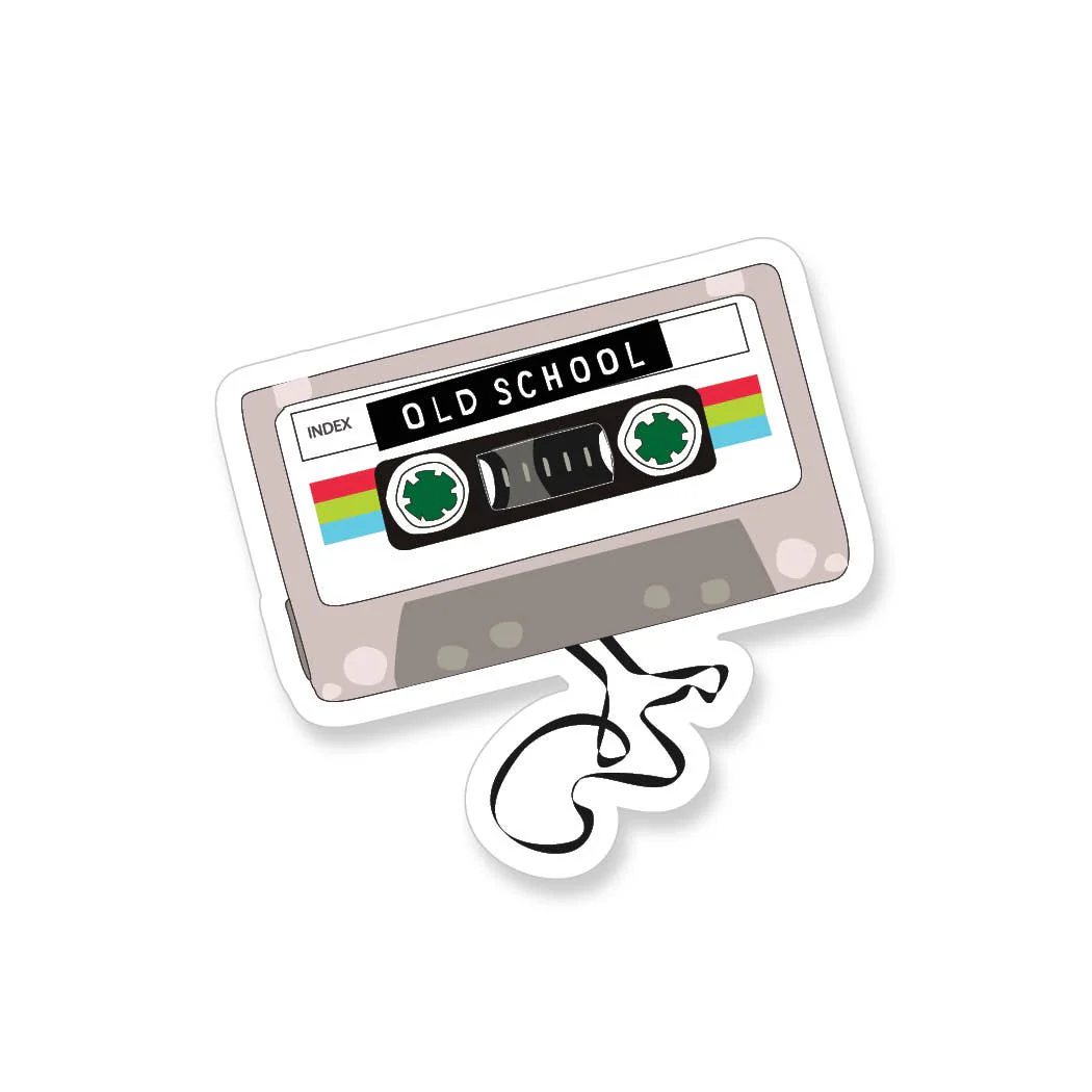 Old School Rainbow Cassette Tape Sticker