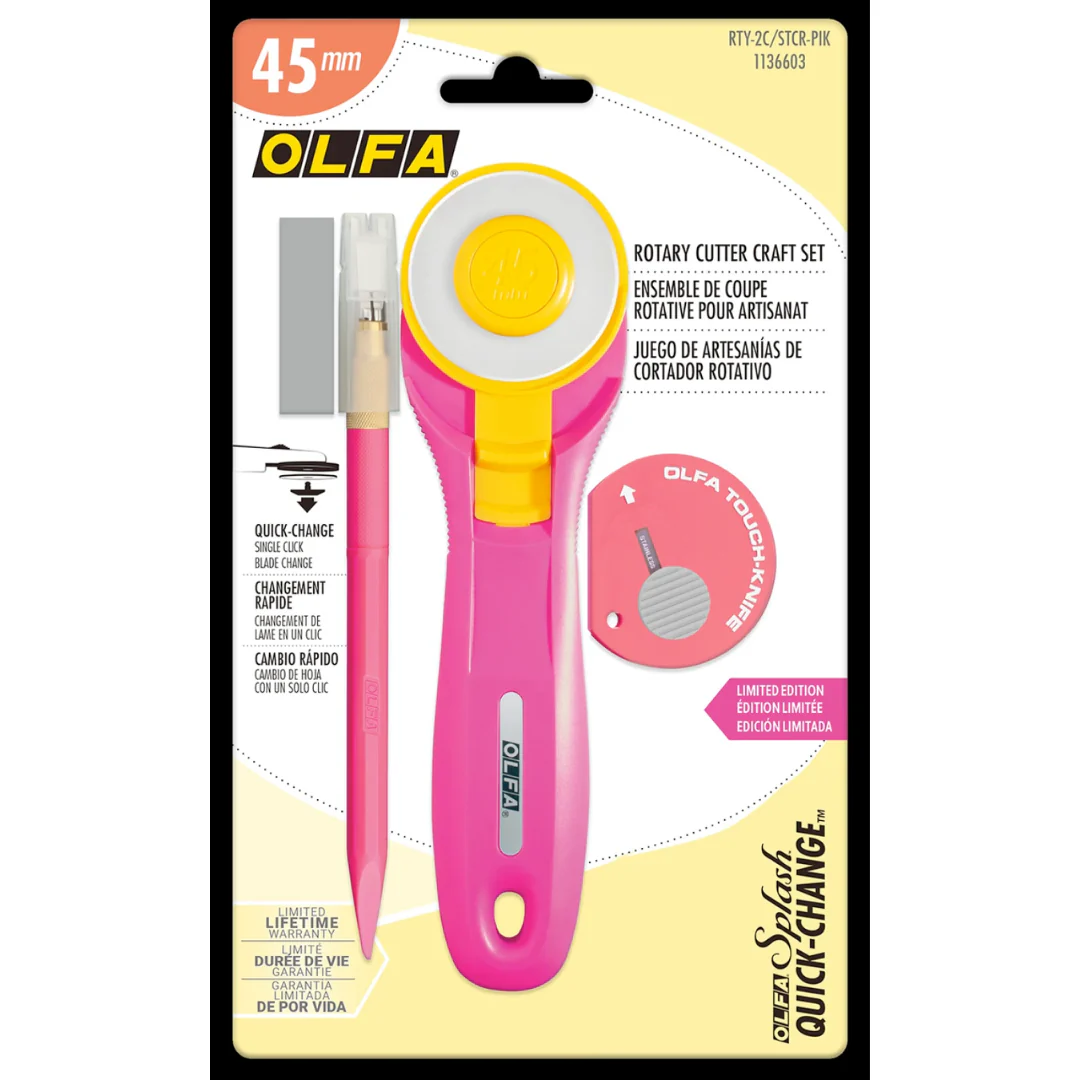 OLFA 45mm Rotary Cutter Craft Set in Pink