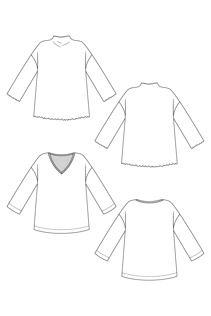 Named Clothing OLO funnel neck & V-neck tee XS-XXL - PDF Pattern - Image 13
