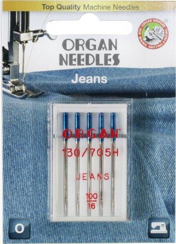 Organ Sewing Machine Needles: Jeans 100/16