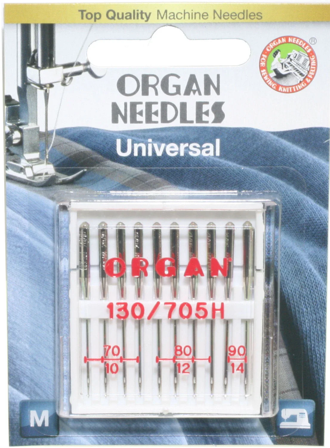 Organ Sewing Machine Needles: Universal Assorted Sizes 10 Pack