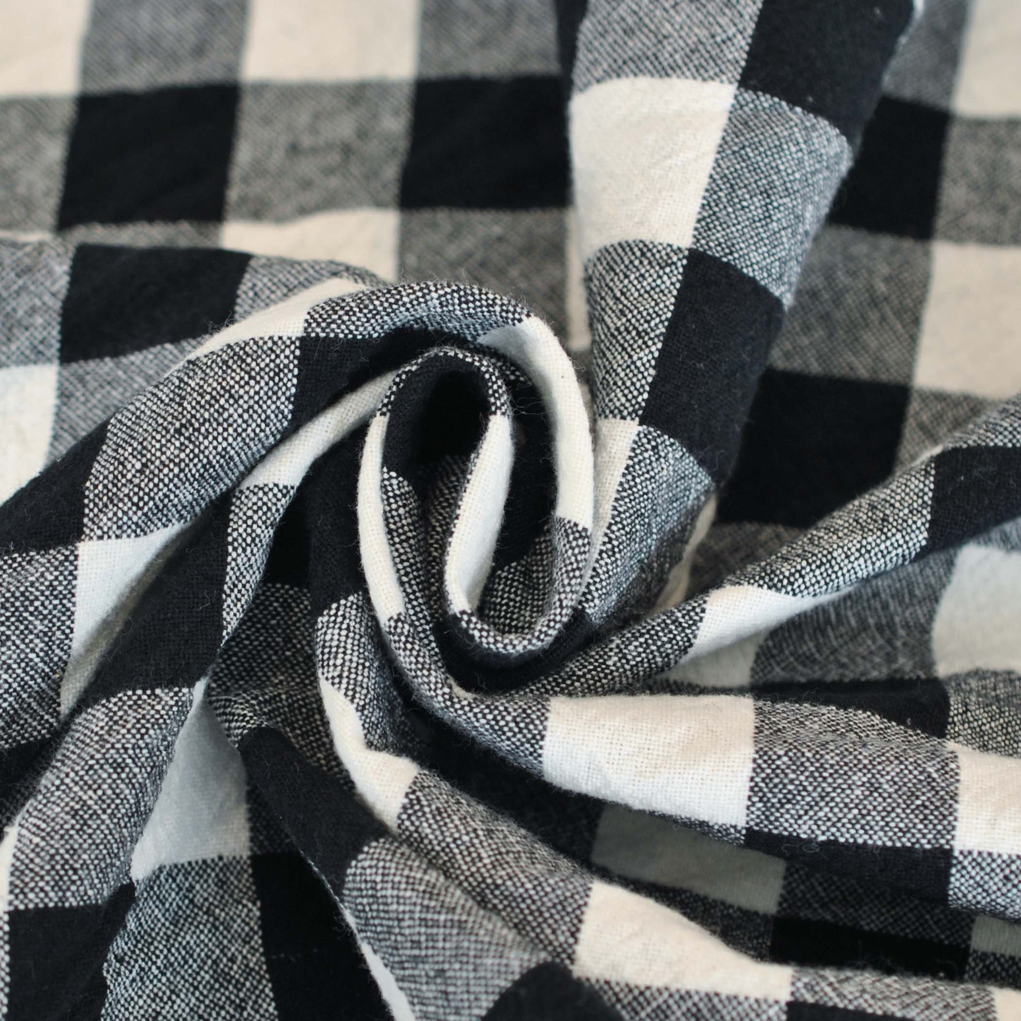 Organic Cotton Gingham in Black - Image 3