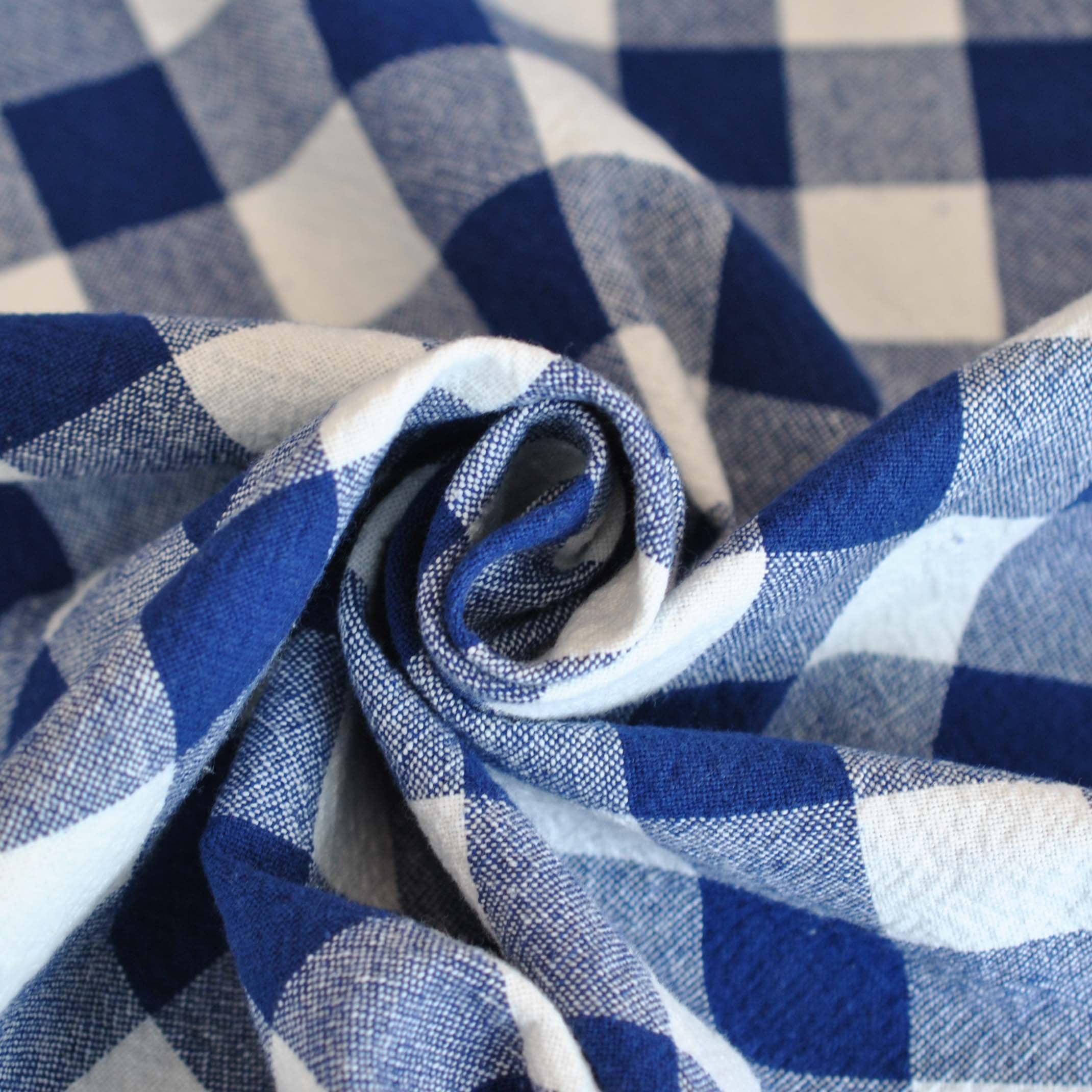 Organic Cotton Gingham in Navy - Image 3