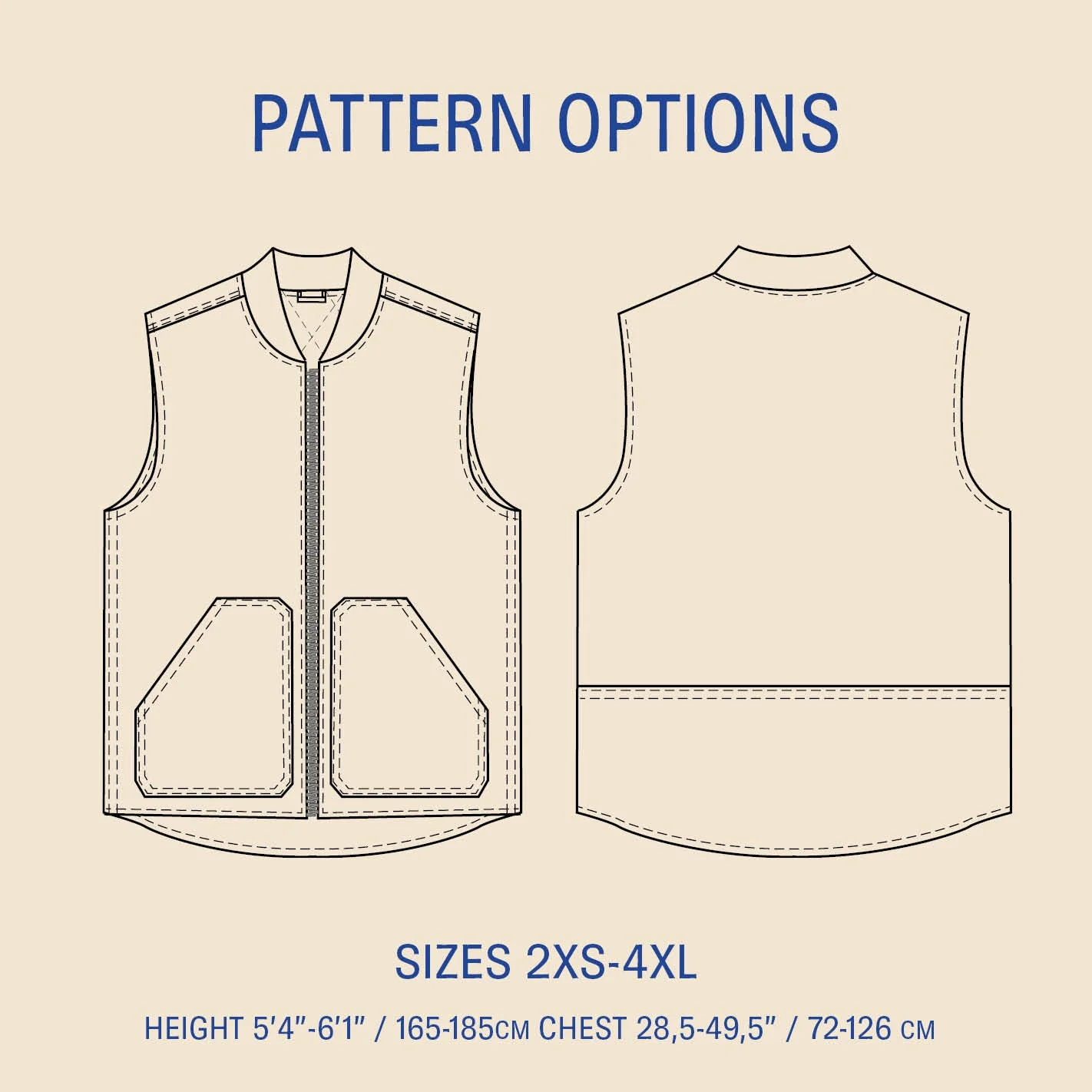 Wardrobe By Me Ozark Vest - 2XS-4XL - PDF Pattern - Image 2
