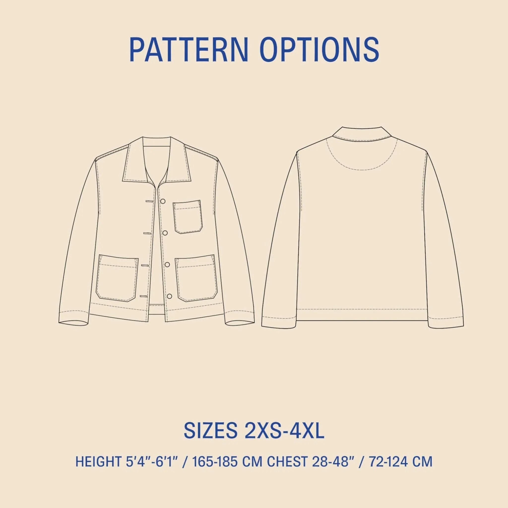 Wardrobe By Me Unisex Painter Jacket - 2XS-4XL - PDF Pattern - Image 2