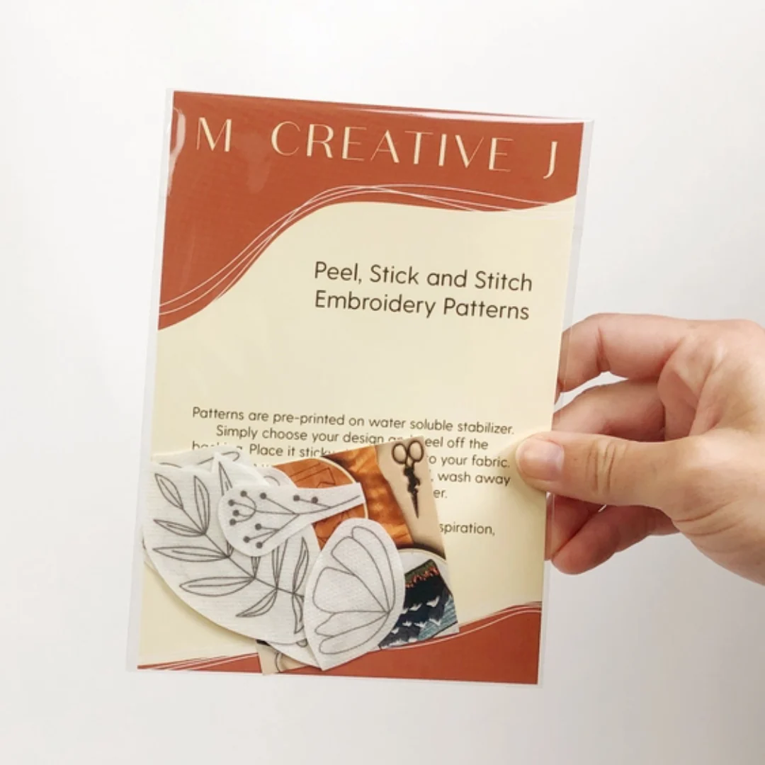 Peel, Stick & Stitch Embroidery Patterns - Floral - Image 3