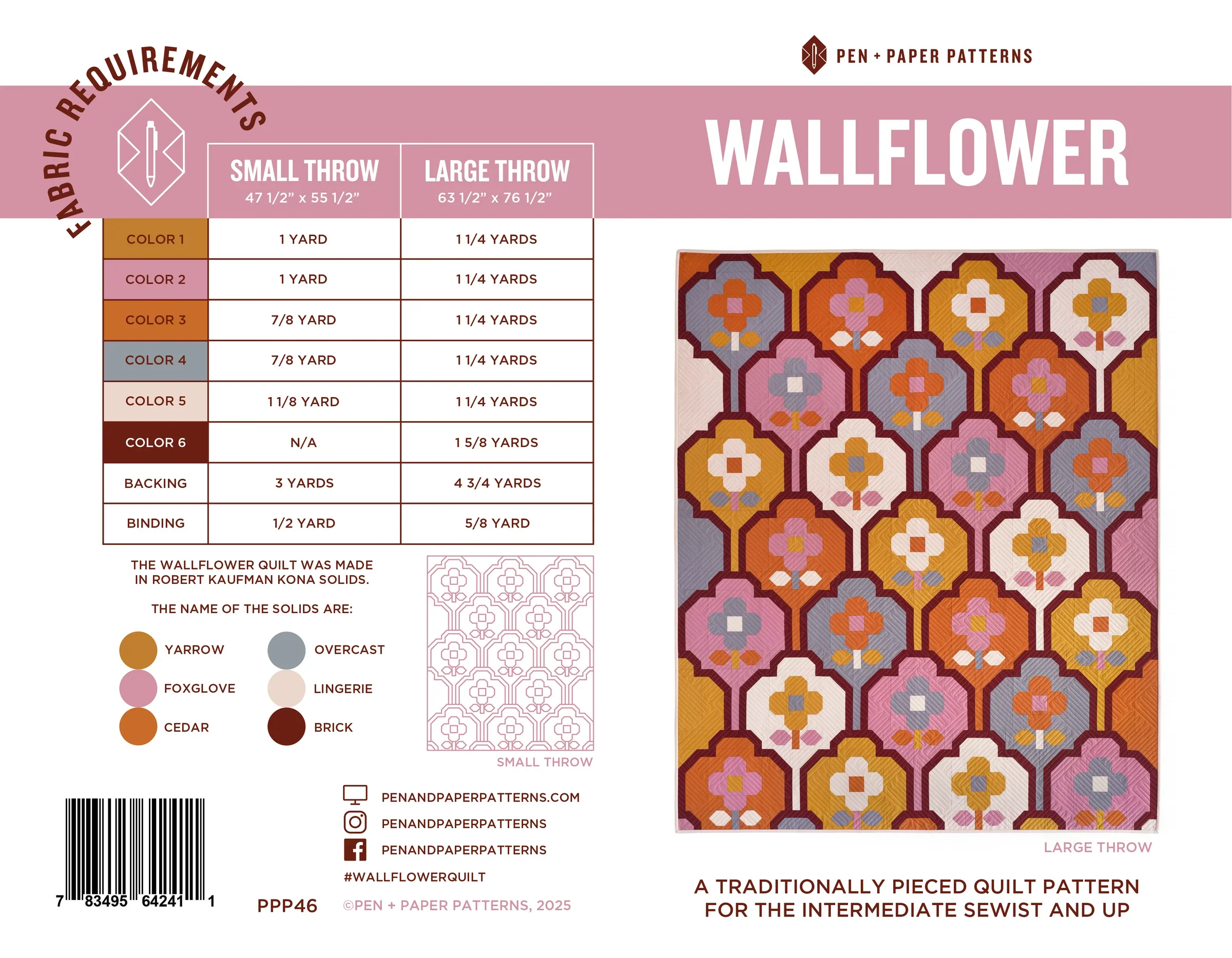 Pen & Paper Patterns Wallflower Quilt Pattern - Image 2