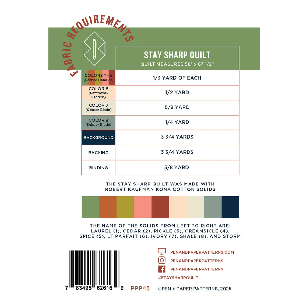 Pen & Paper Patterns Stay Sharp Quilt Pattern - Image 3