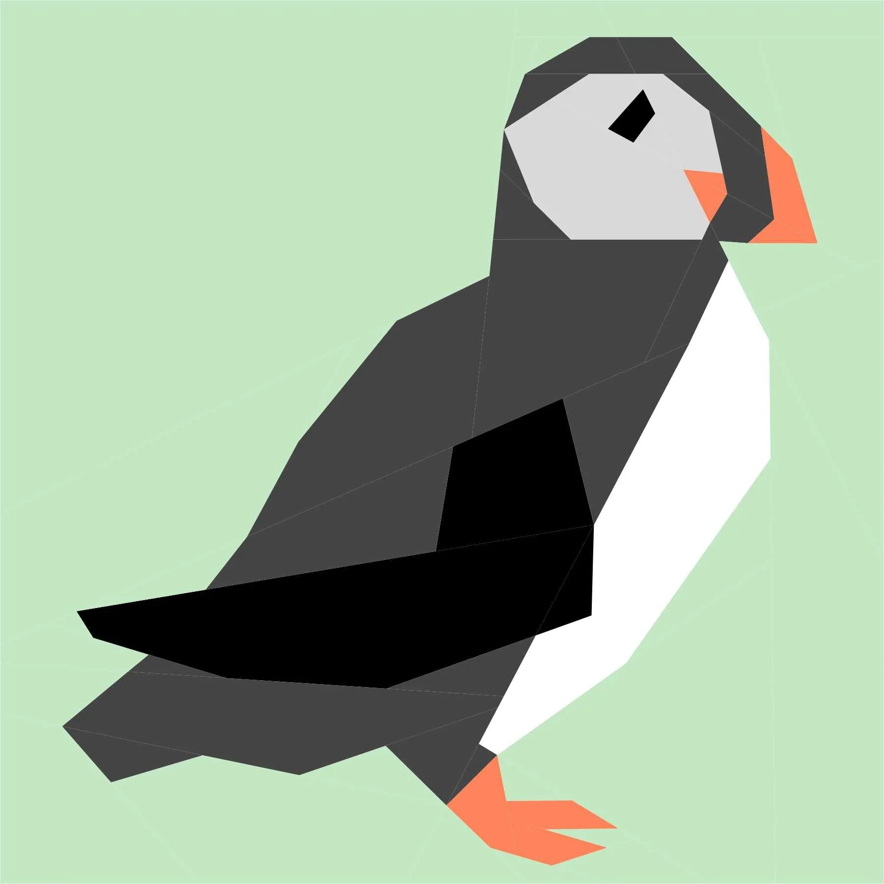 Penny Spool Quilts Puffin Quilt Block