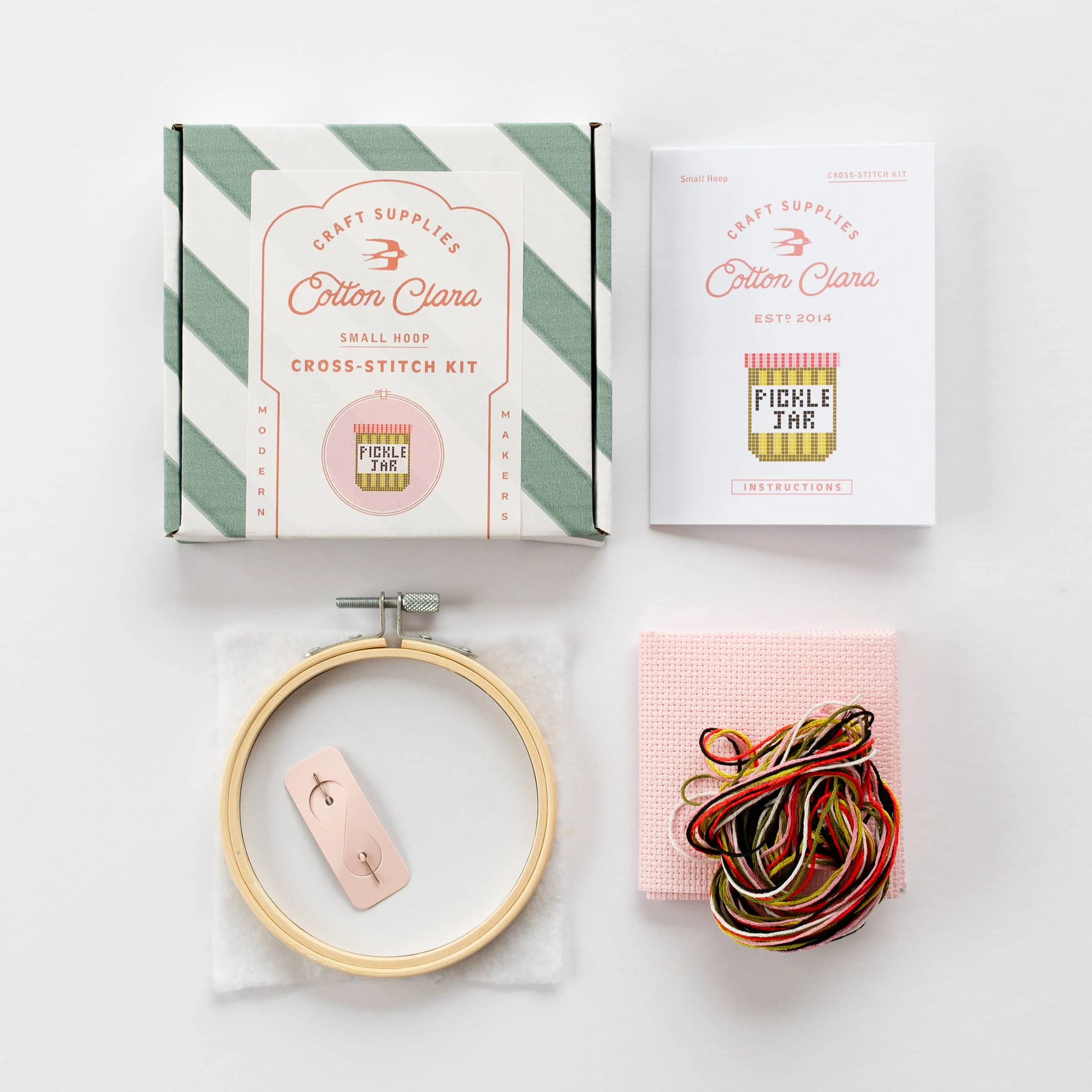 Cotton Clara 4" Pickle Jar Cross Stitch Kit - Image 4