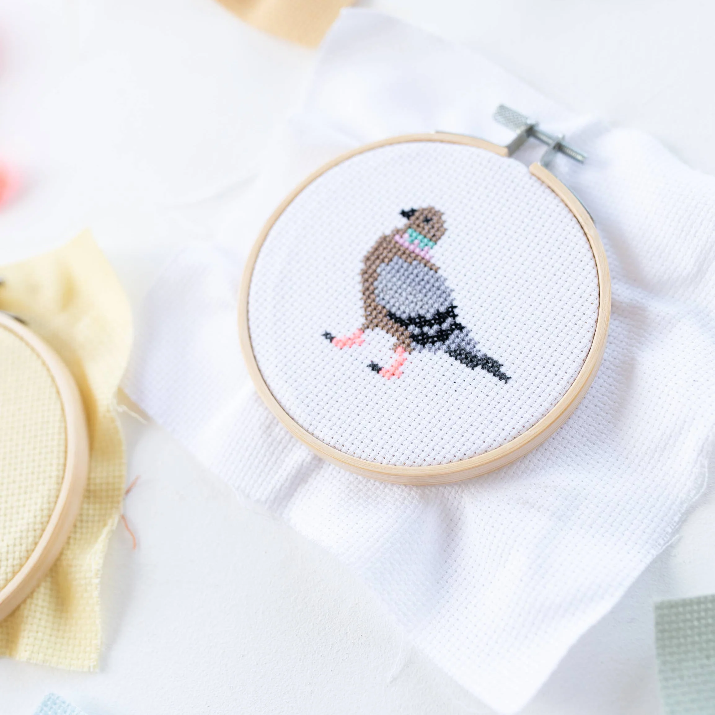 Cotton Clara 4" Pigeon Cross Stitch Kit - Image 3