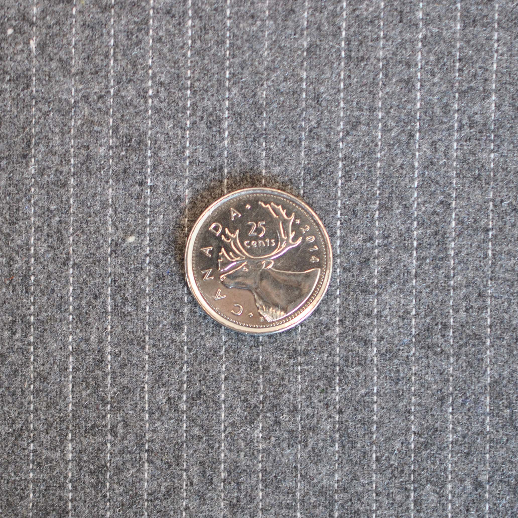 Pinstripe Wool Blend Suiting in Grey - Image 4