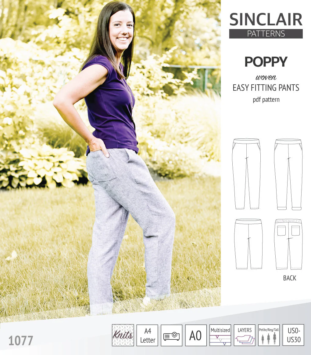 Sinclair Patterns Poppy Pants - XXS-4XL - PDF Pattern - Image 10