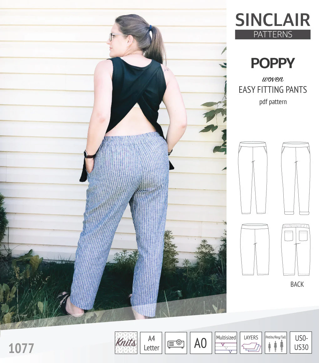 Sinclair Patterns Poppy Pants - XXS-4XL - PDF Pattern - Image 12