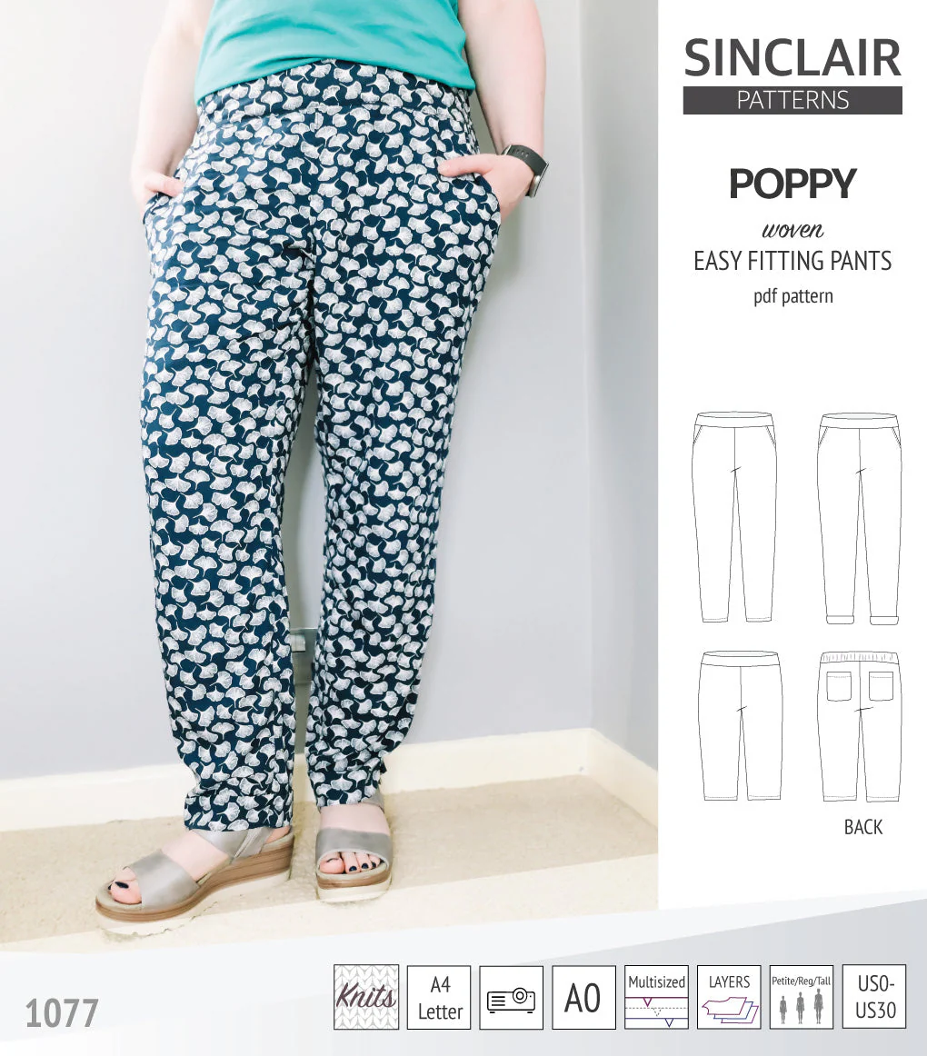 Sinclair Patterns Poppy Pants - XXS-4XL - PDF Pattern - Image 16