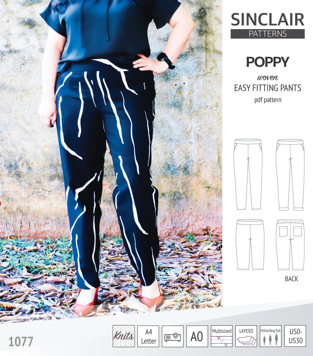 Sinclair Patterns Poppy Pants - XXS-4XL - PDF Pattern - Image 23