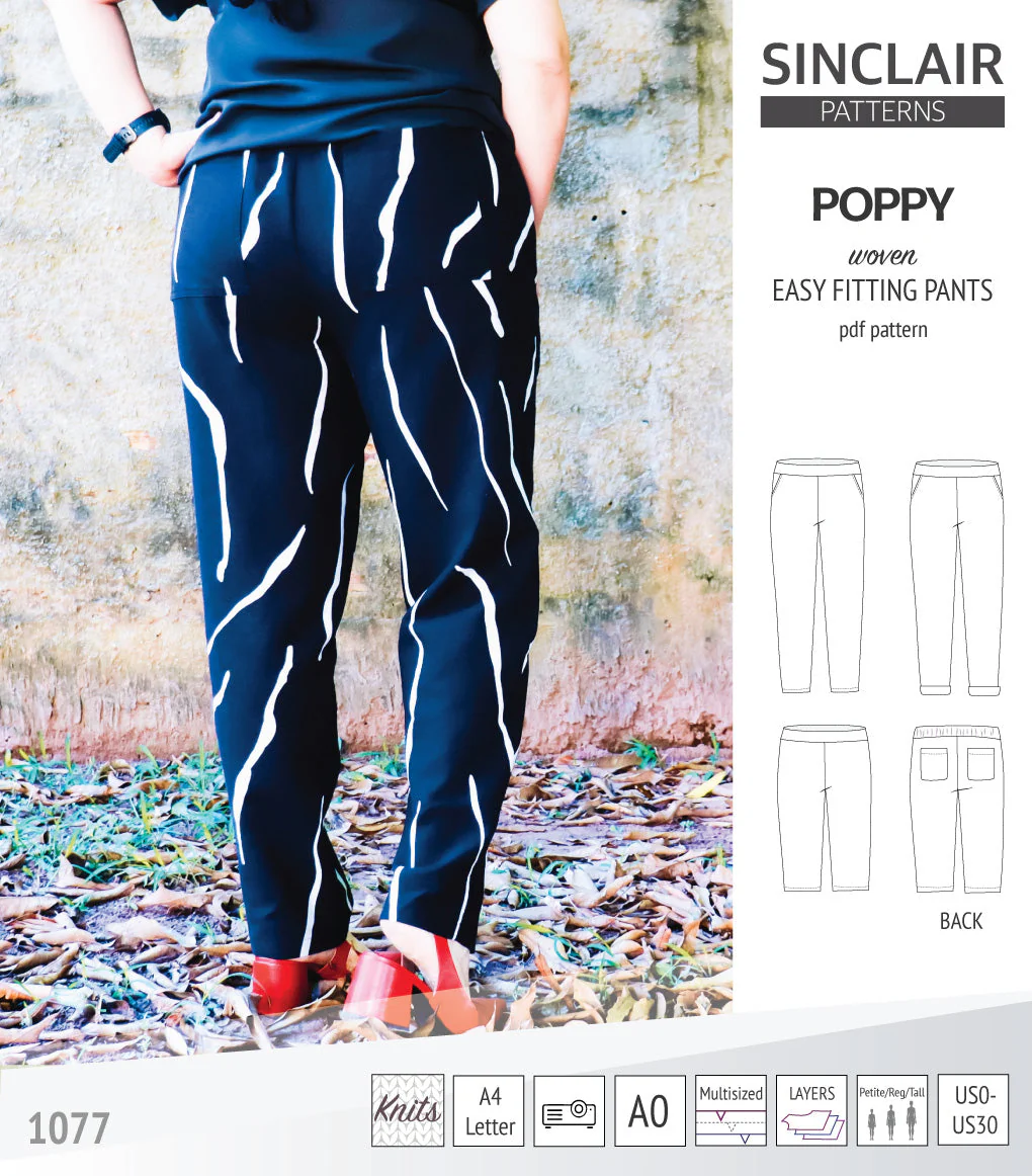 Sinclair Patterns Poppy Pants - XXS-4XL - PDF Pattern - Image 24