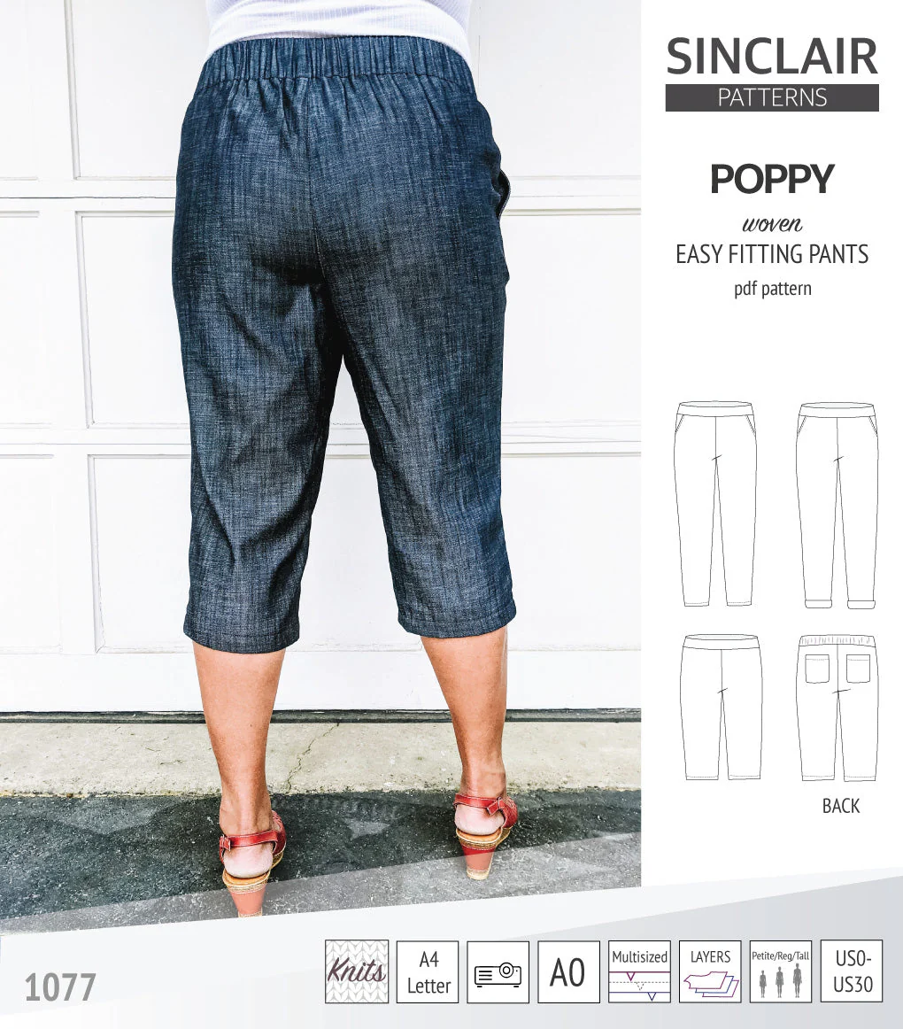 Sinclair Patterns Poppy Pants - XXS-4XL - PDF Pattern - Image 26