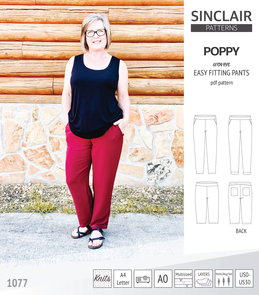 Sinclair Patterns Poppy Pants - XXS-4XL - PDF Pattern - Image 28
