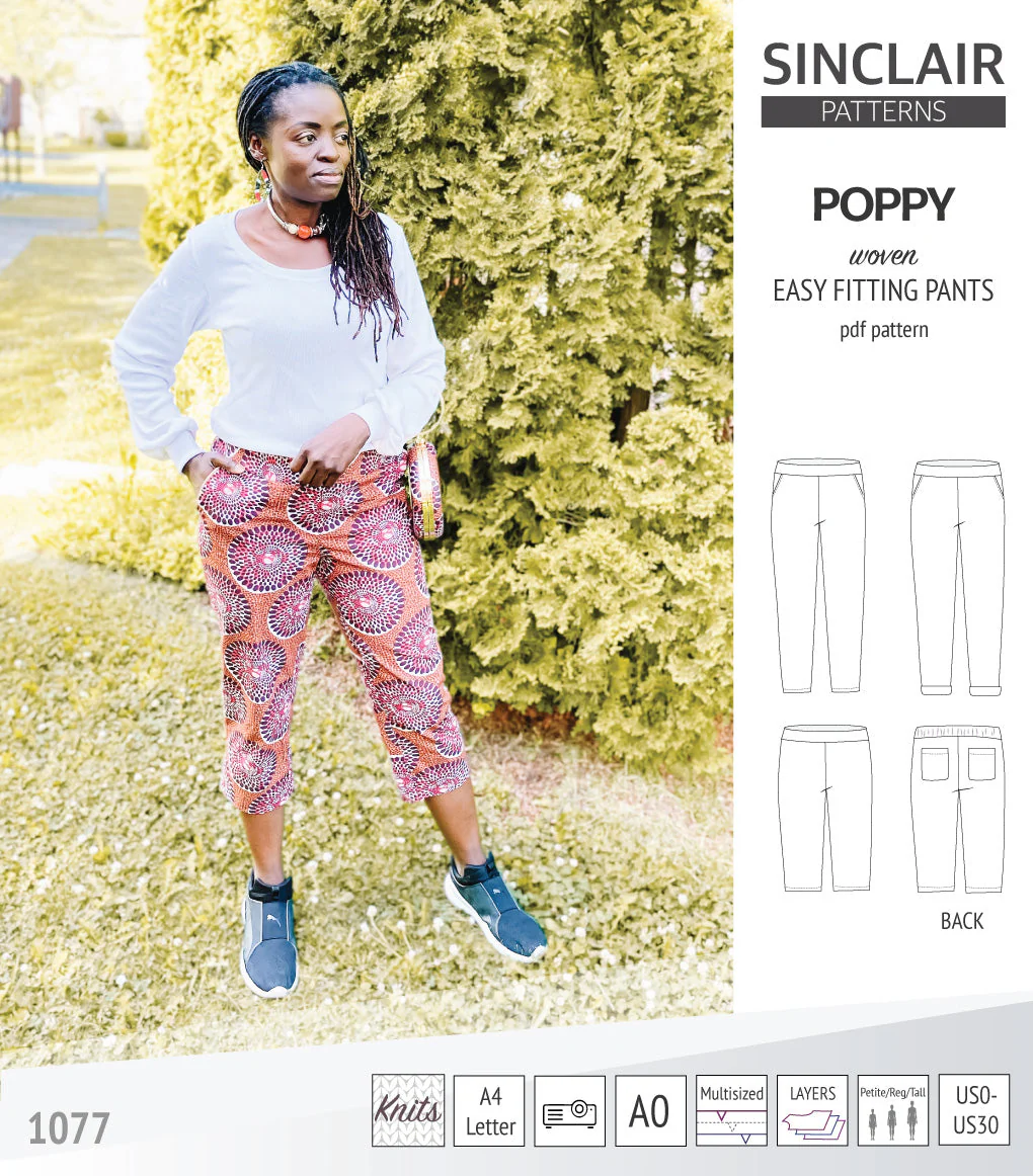 Sinclair Patterns Poppy Pants - XXS-4XL - PDF Pattern - Image 4