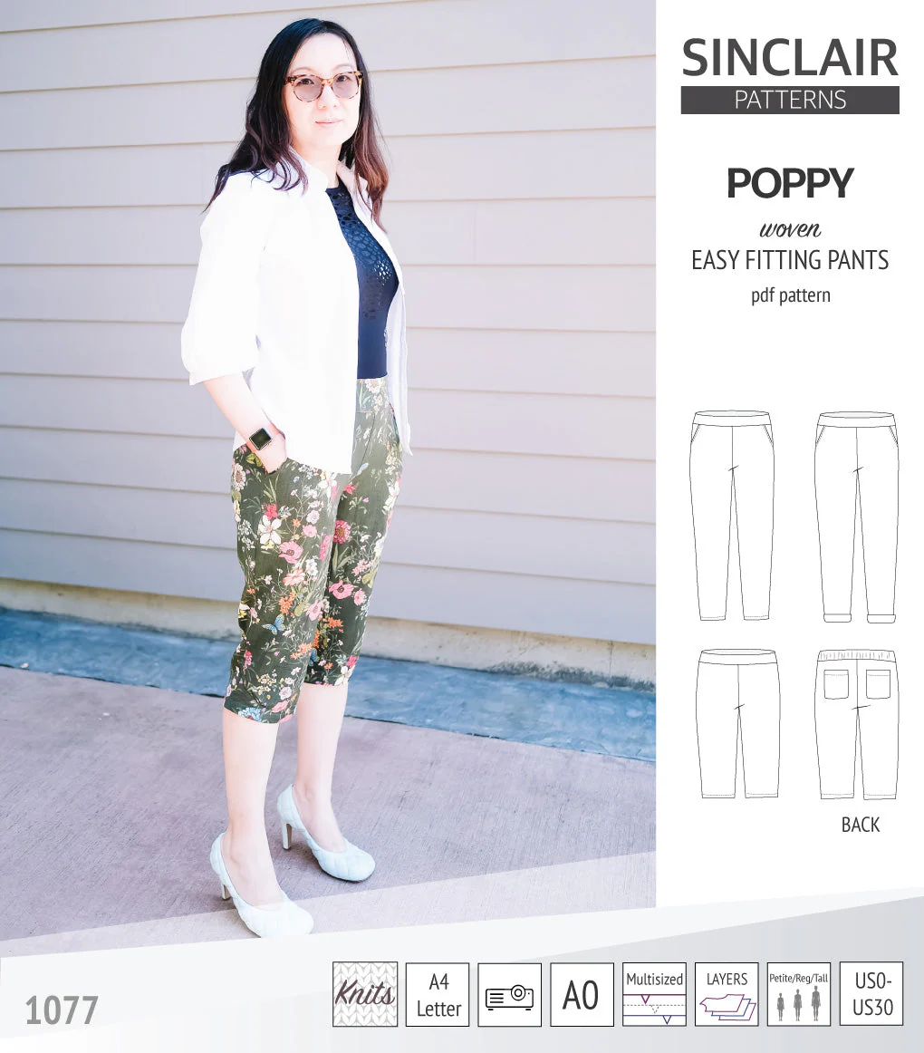 Sinclair Patterns Poppy Pants - XXS-4XL - PDF Pattern - Image 42