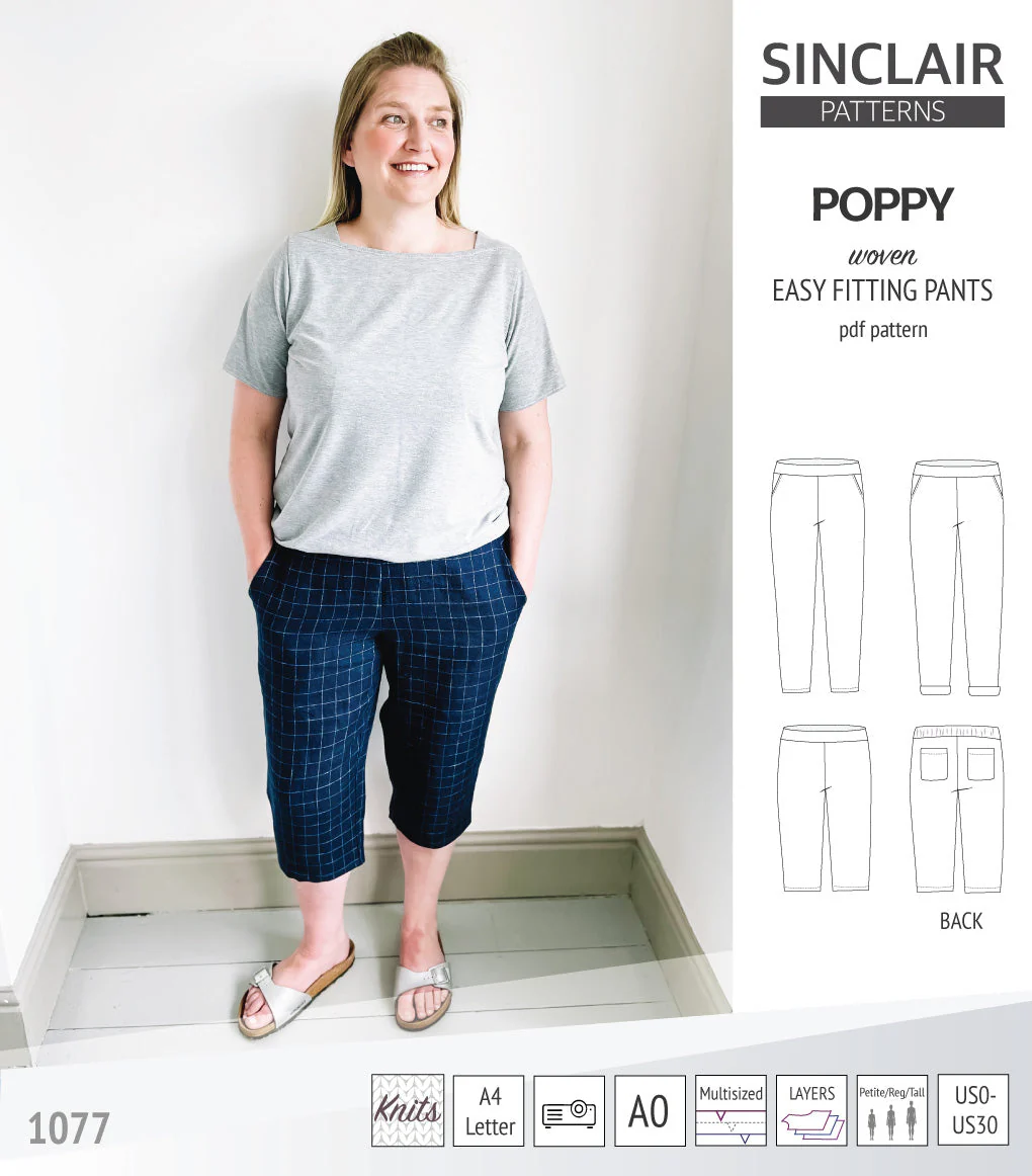 Sinclair Patterns Poppy Pants - XXS-4XL - PDF Pattern - Image 6
