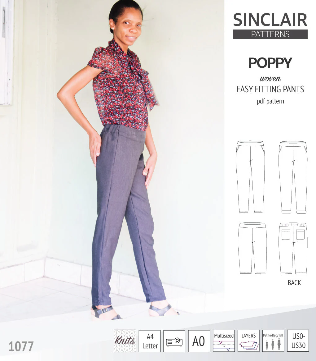 Sinclair Patterns Poppy Pants - XXS-4XL - PDF Pattern - Image 7