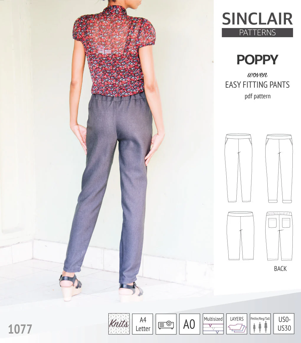 Sinclair Patterns Poppy Pants - XXS-4XL - PDF Pattern - Image 8