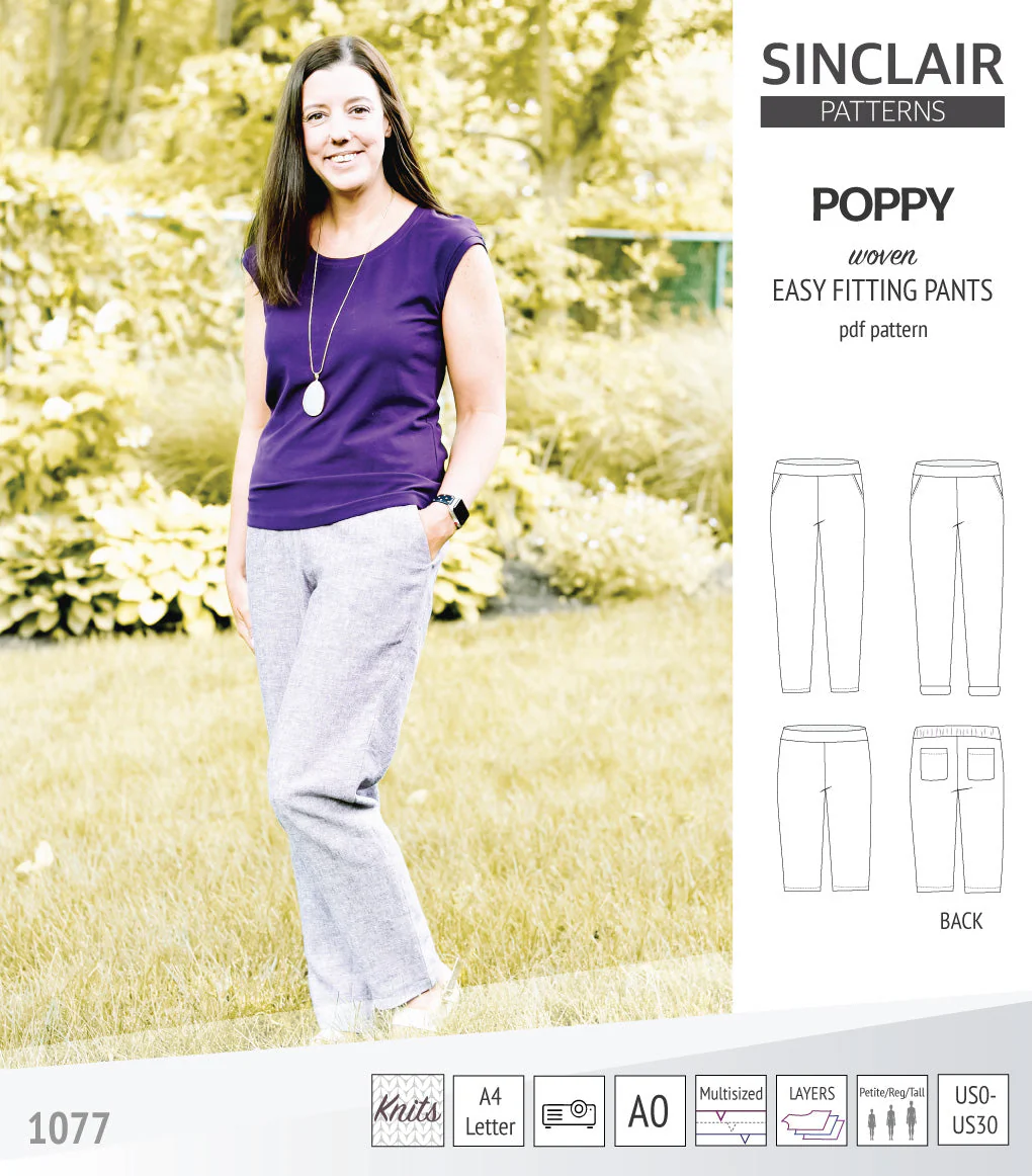 Sinclair Patterns Poppy Pants - XXS-4XL - PDF Pattern - Image 9