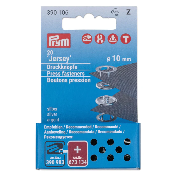 Prym Jersey Snaps 10mm Silver