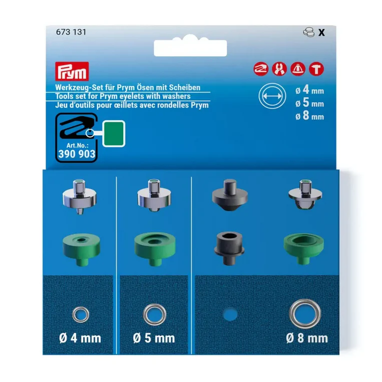 Prym Tools Set Eyelets 4, 5, and 8 mm for Vario Creative Tool