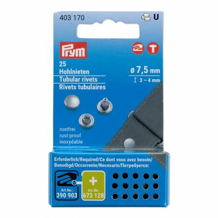 Prym Tubular Rivets 7.5mm - 25pc