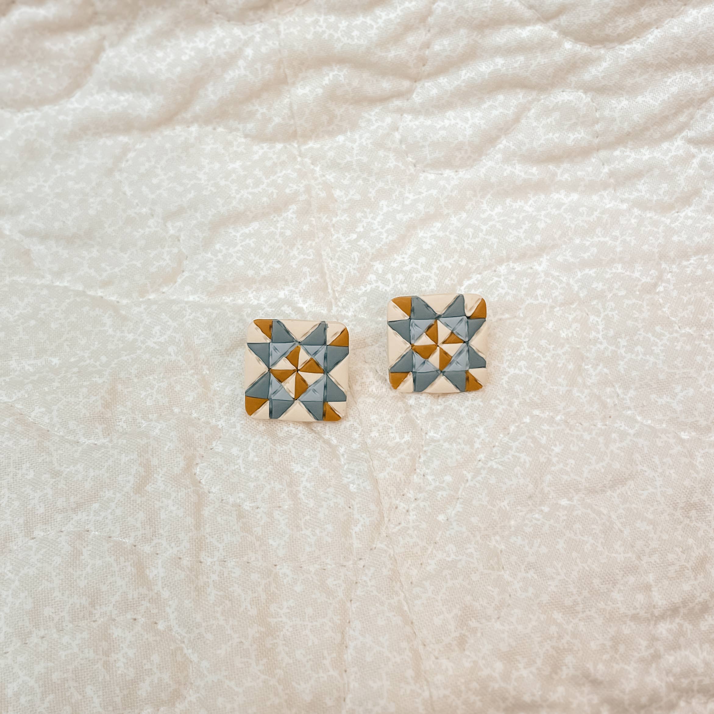Quilt Block Stud Earrings - Image 4