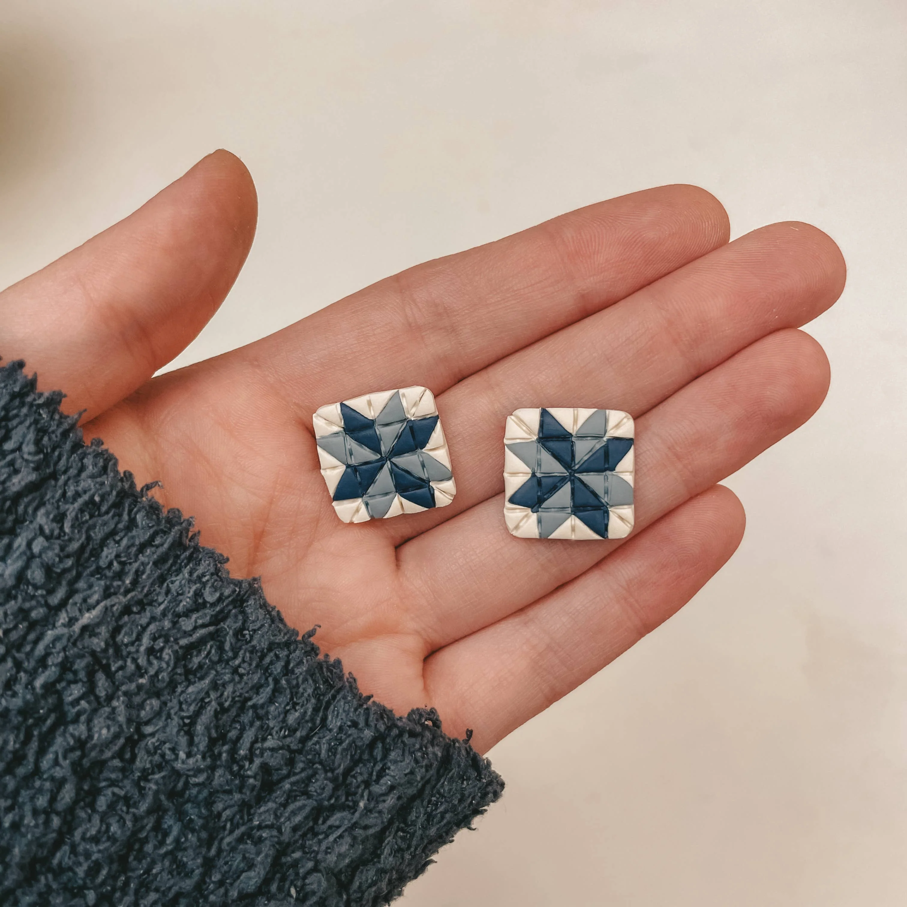 Quilt Block Stud Earrings - Image 5