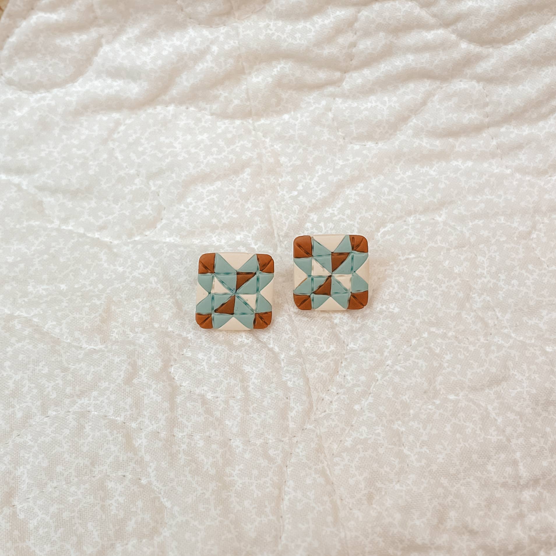 Quilt Block Stud Earrings - Image 6