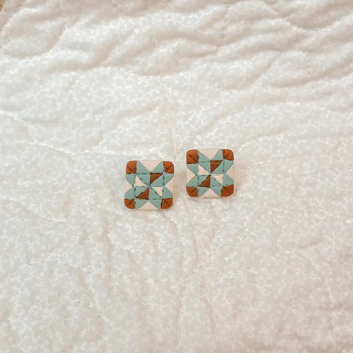 Quilt Block Stud Earrings - Image 8