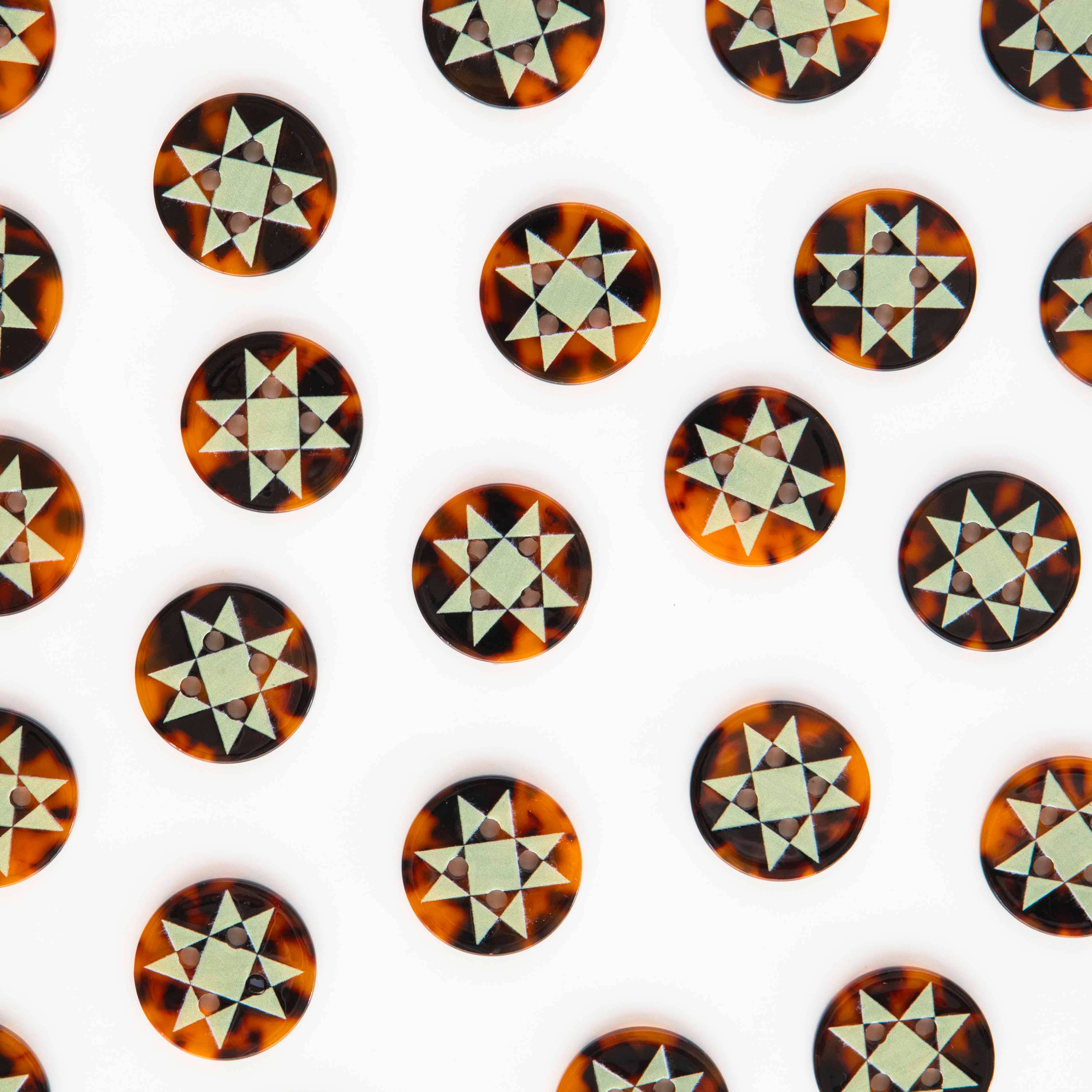 Quilt Star Large 1" Buttons - 6 Pack - Image 2