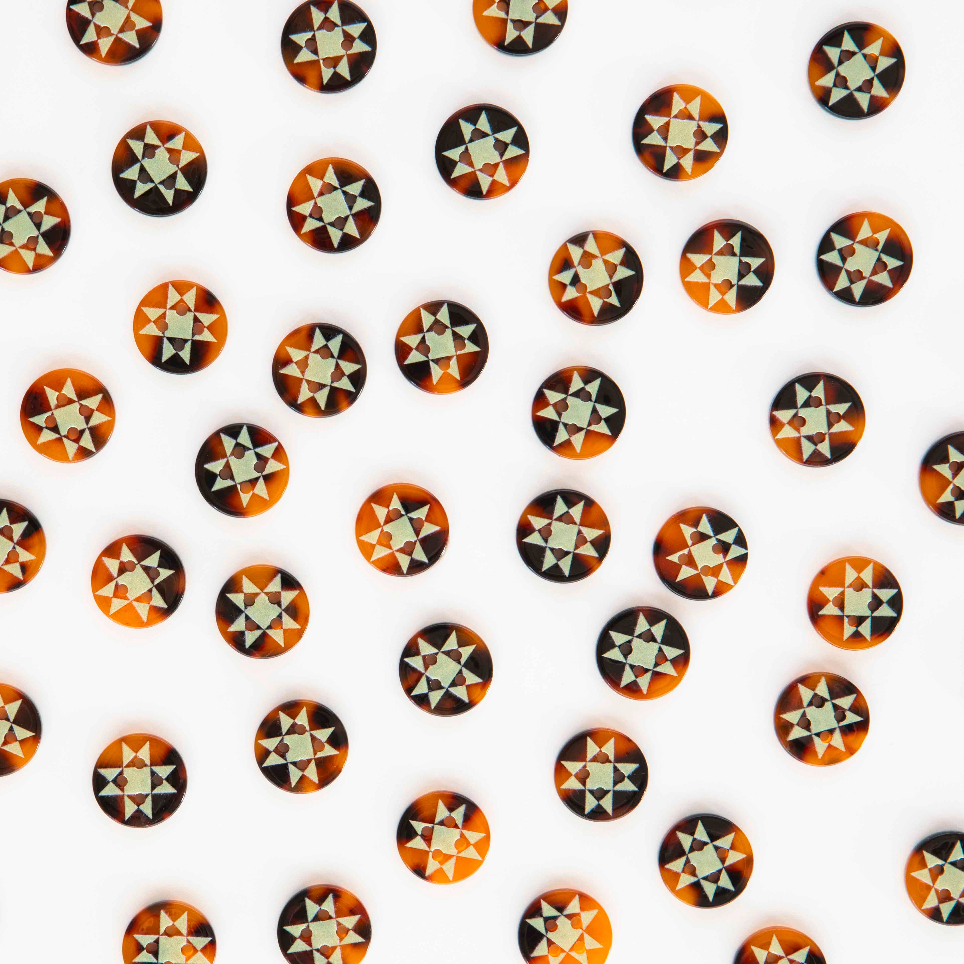 Quilt Star Small 5/8" Buttons - 10 Pack - Image 2