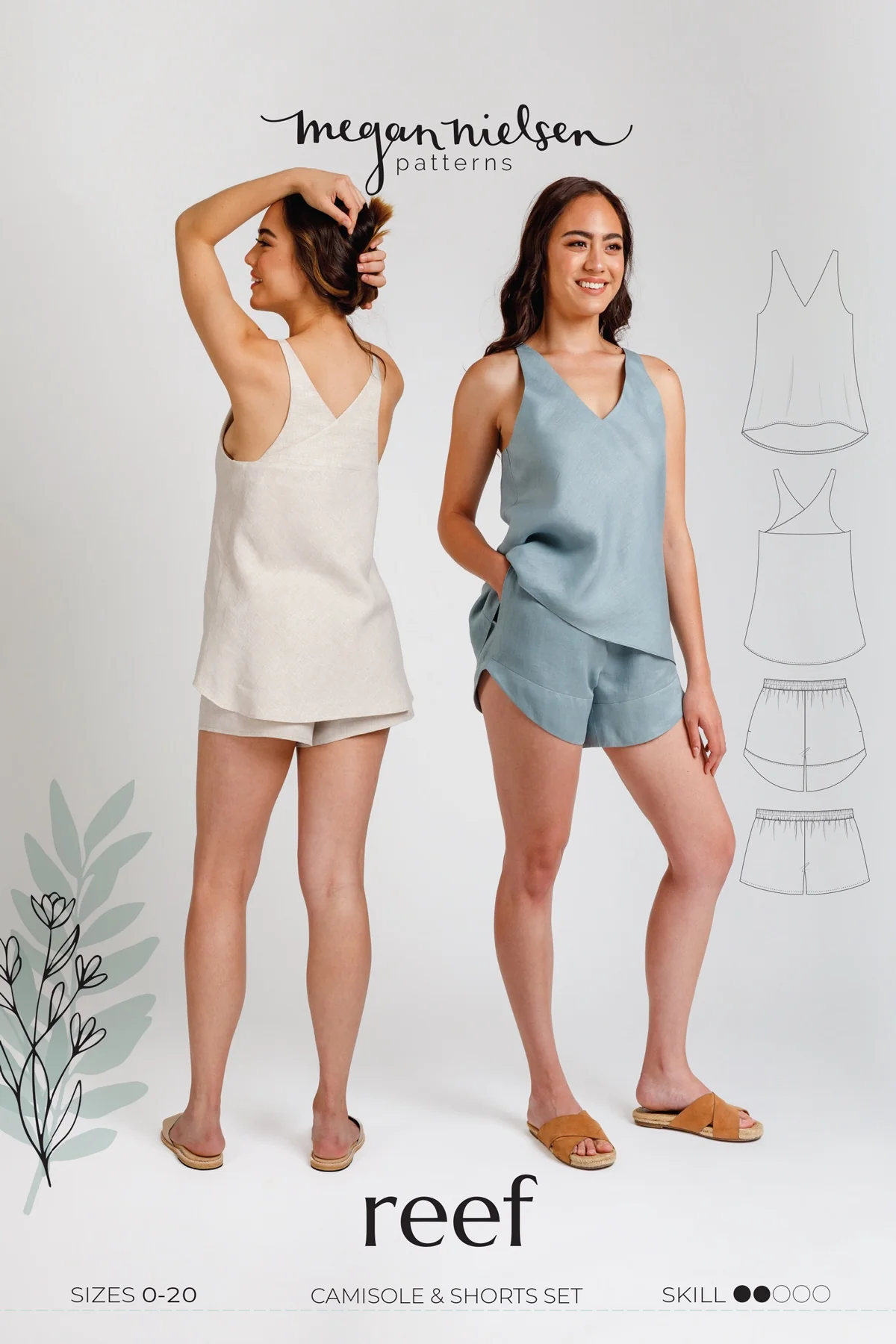 Megan Nielsen Reef Camisole & Shorts 0-20 - Image 2