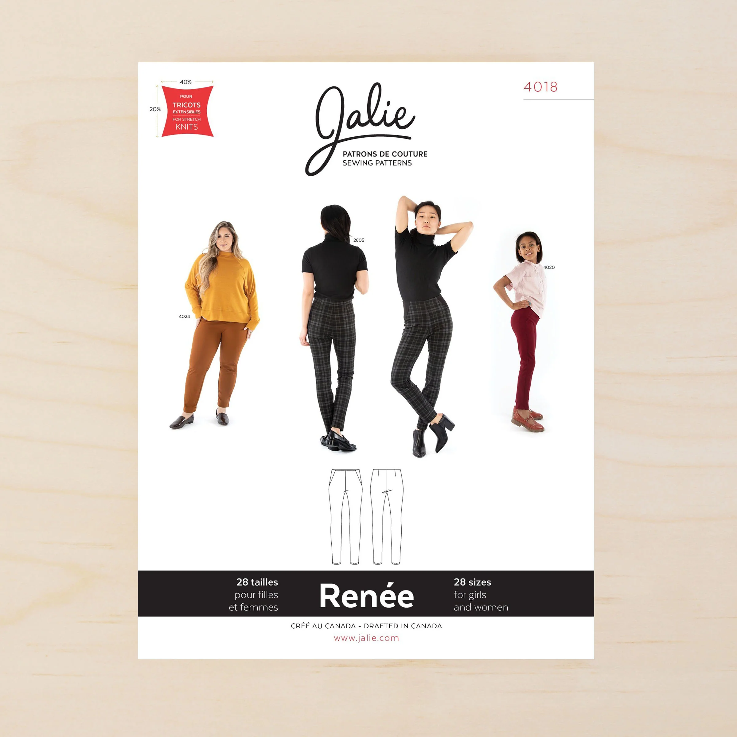 Jalie 4018 - Renée Ponte Pants 2yrs-2XL