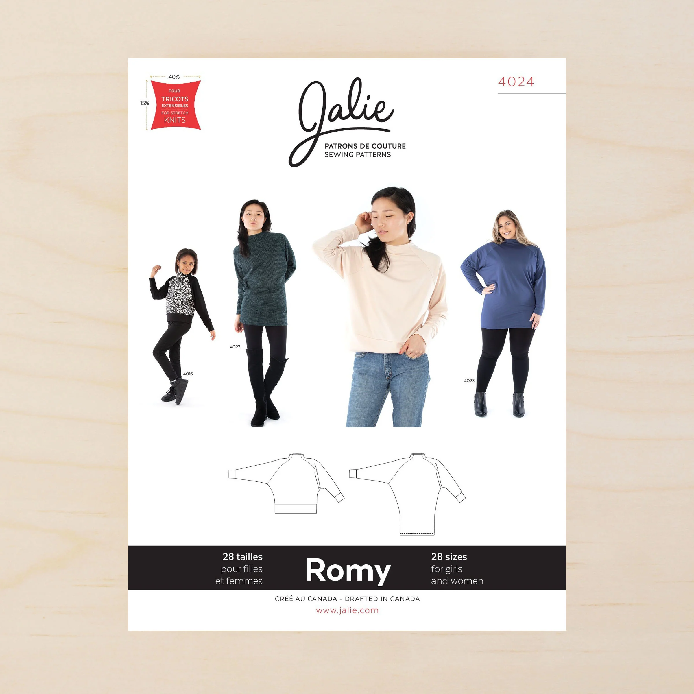 Jalie 4024 - Romy Sweater and Tunic 2yrs-2XL