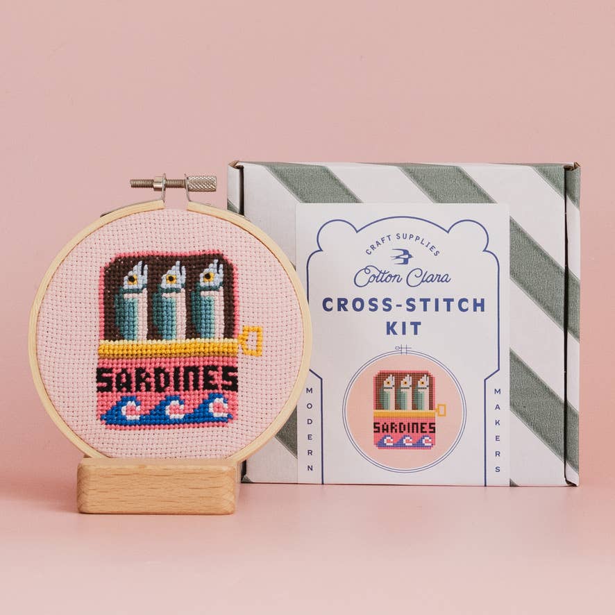Cotton Clara 4" Sardines Cross Stitch Kit - Image 3