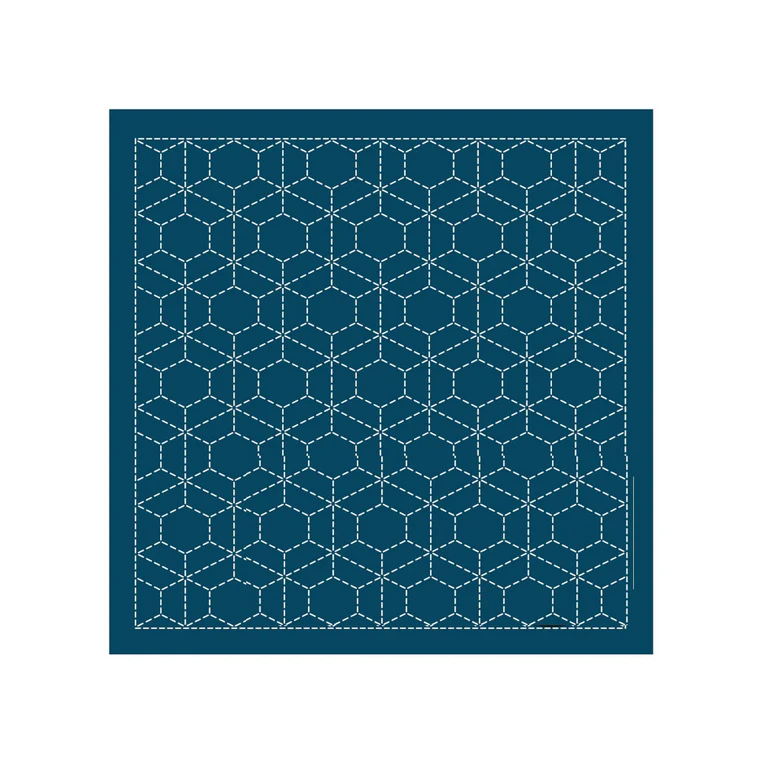 Sashiko sampler Traditional Design Arare-kikko in Navy