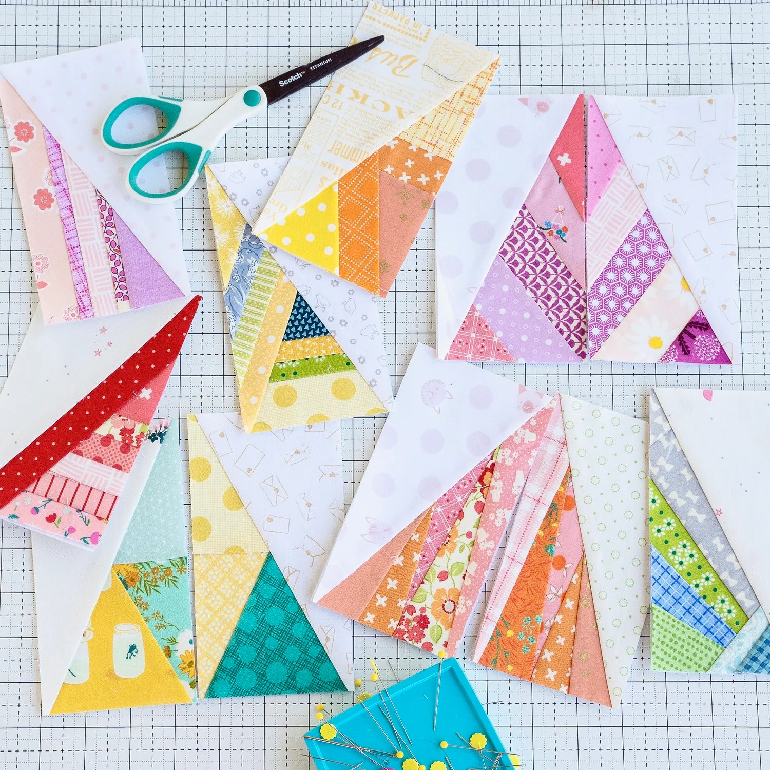 Scrappy Half-Rectangle Triangle Foundation Pad - 3" x 6" - Image 3