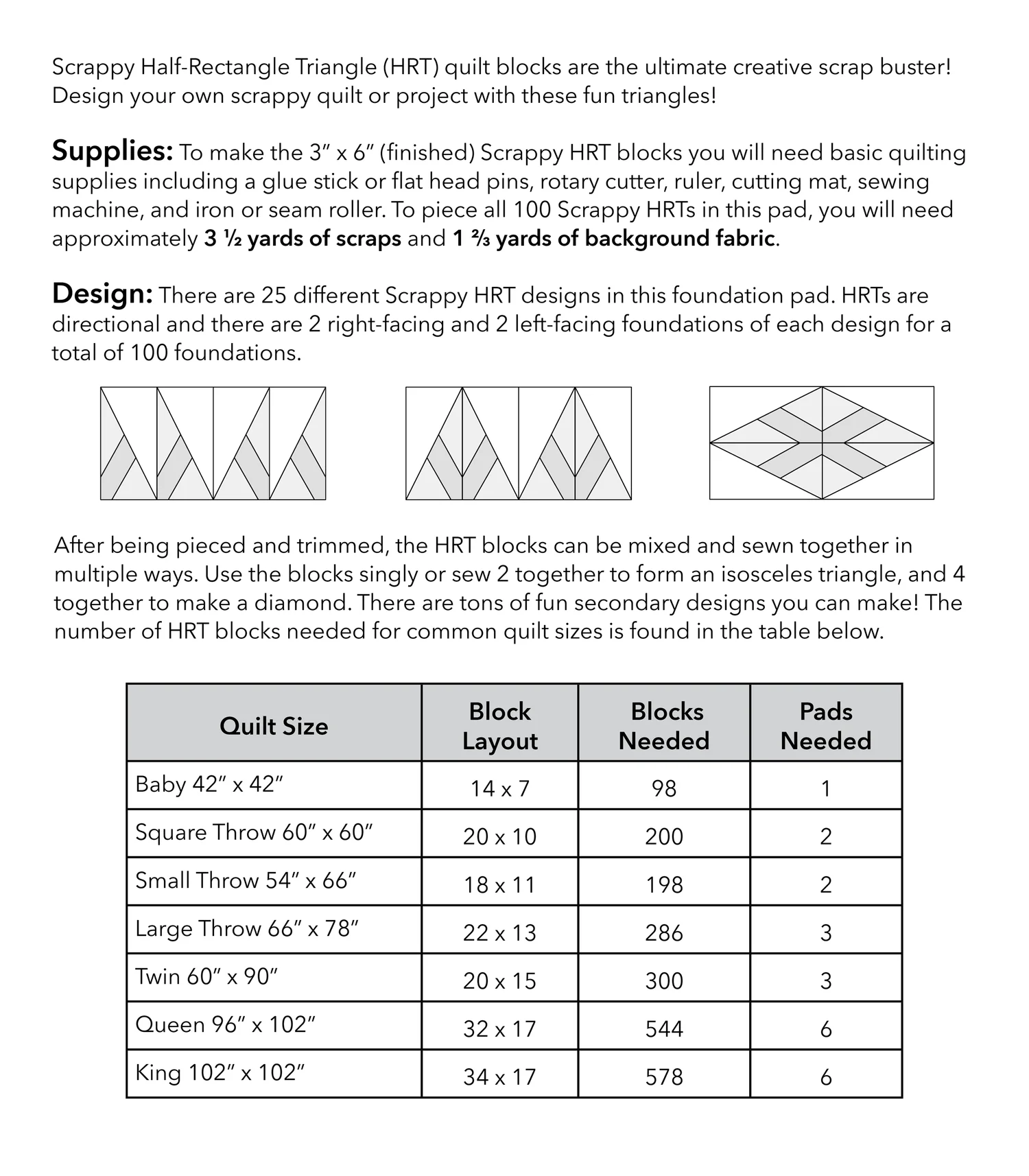 Scrappy Half-Rectangle Triangle Foundation Pad - 3" x 6" - Image 5