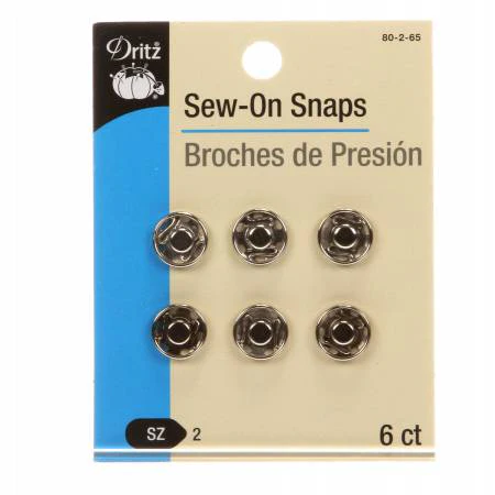 Sew-On Snapes Size 2 Nickel