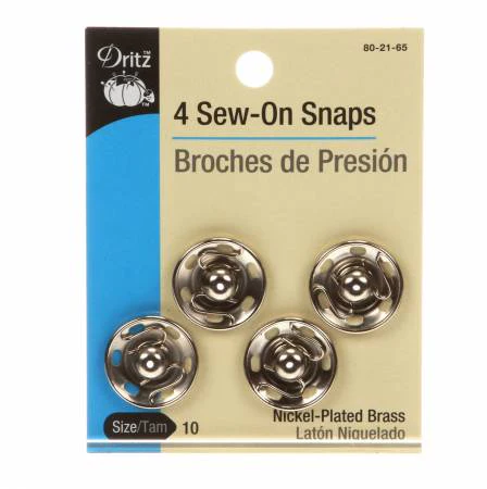 Sew-On Snaps Size 10 Nickel (21mm)
