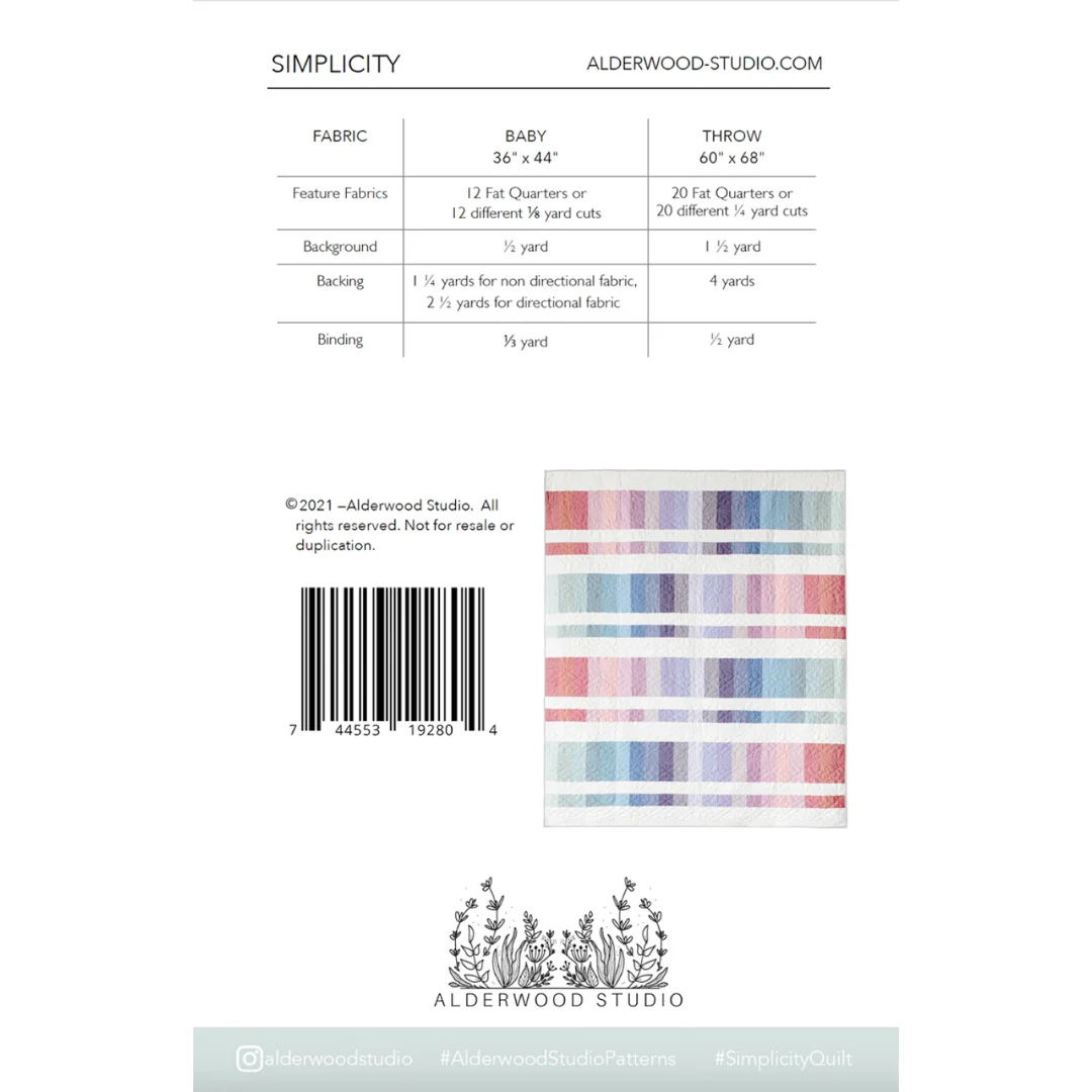 Alderwood Studio Simplicity Quilt Pattern - Image 2